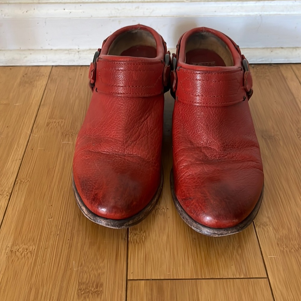 Frye slip-on booties.